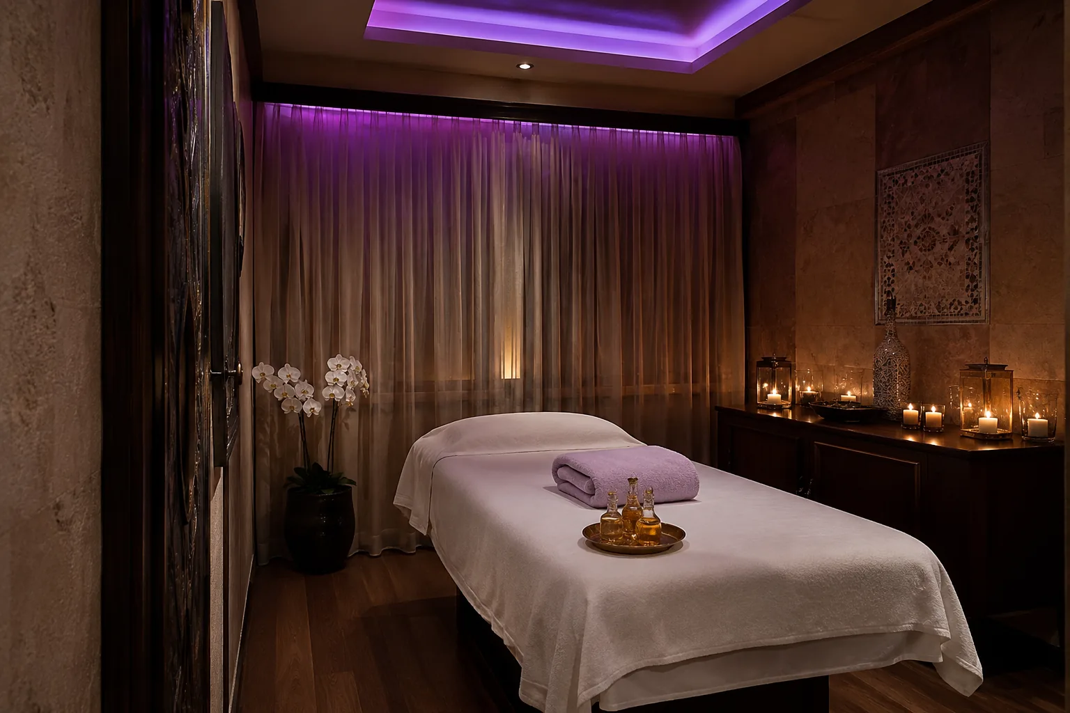 Masaj odasının genel görünümü — Lila Spa, Topkapı misafirlerine hizmet veren salon